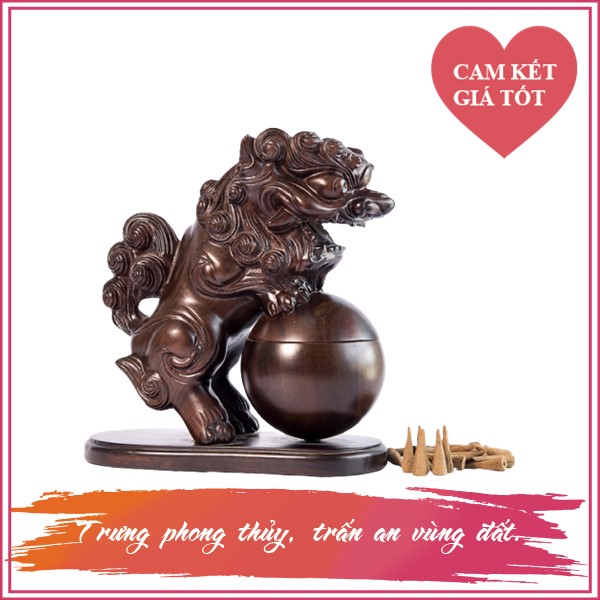 Kỳ lân xông trầm gỗ muồng (size 18)