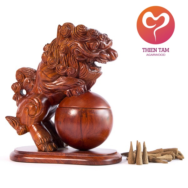 Lân xông trầm gỗ hương (size 20) - LH20