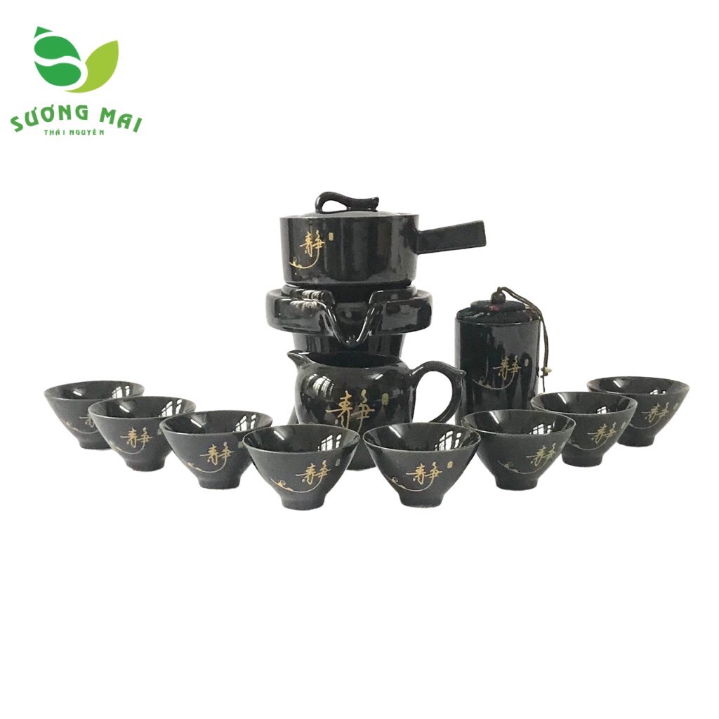 Bộ ấm chén pha trà cối xay SM010 - 12 món Trầm Tĩnh
