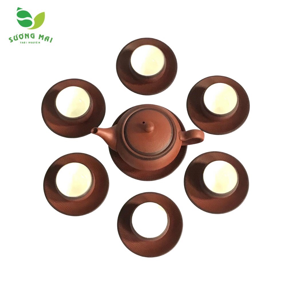 Bộ ấm chén Bát Tràng Tử Sa - Đỏ Gạch 