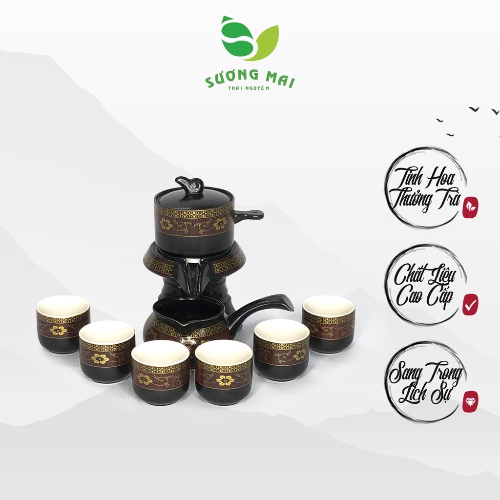 Bộ ấm chén SM012 Hoa Cẩm Đỏ-9 món