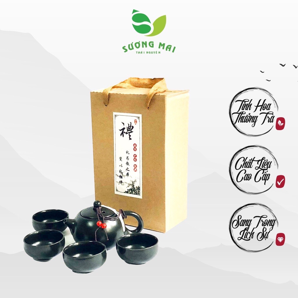 Bộ ấm chén pha trà sứ 5 món