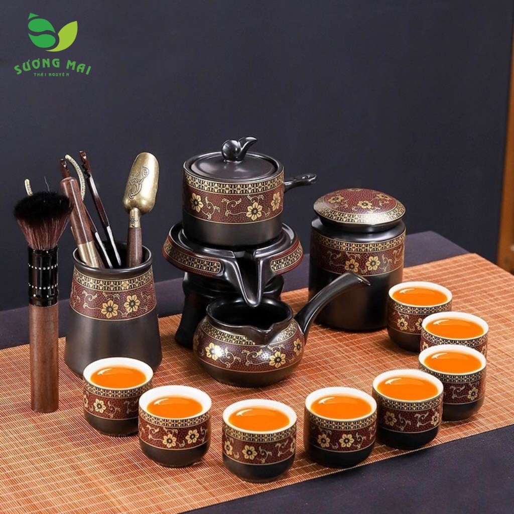 Bộ ấm chén SM012 Hoa Cẩm Đỏ-14 món