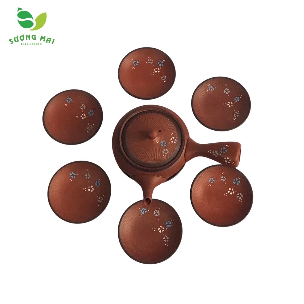 Bộ ấm chén Bát Tràng -  Hoa Đào