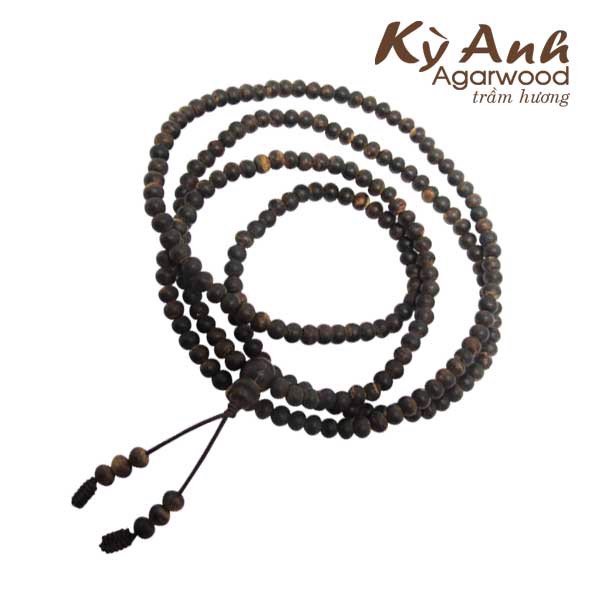 Chuỗi 108 X 2 Trầm Hương Chìm Nước Tự Nhiên 