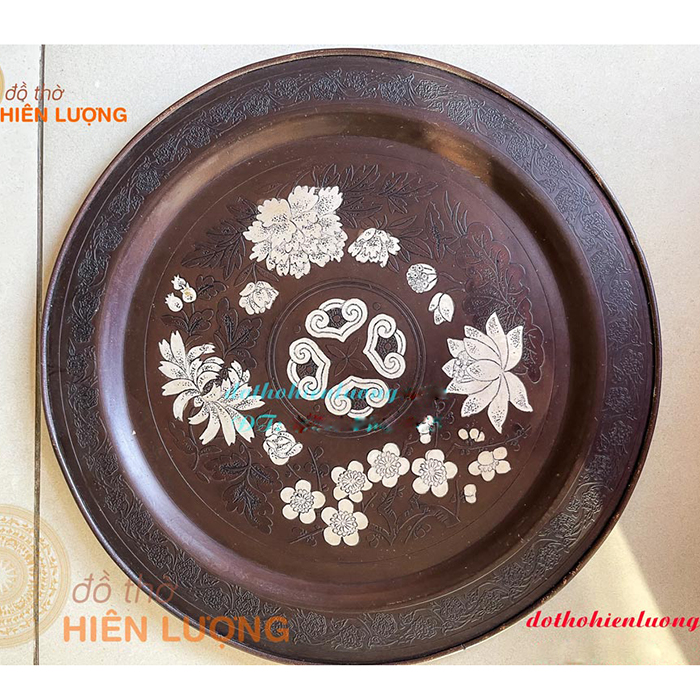 Đĩa Hoa Quả Khảm Bạc Mẫu 2