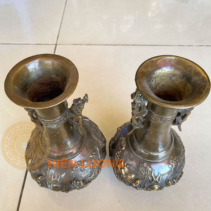 Lọ Hoa Song Long Chầu Nguyệt