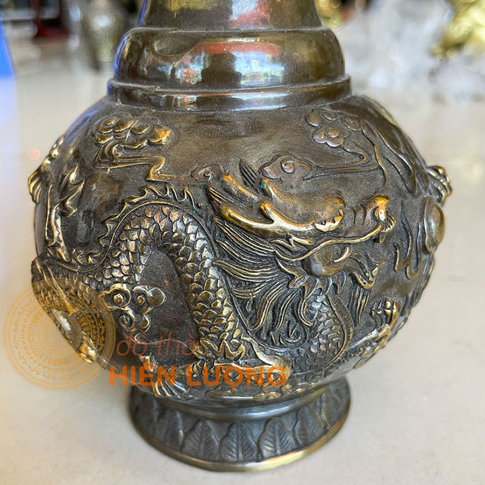 Lọ Hoa Song Long Chầu Nguyệt