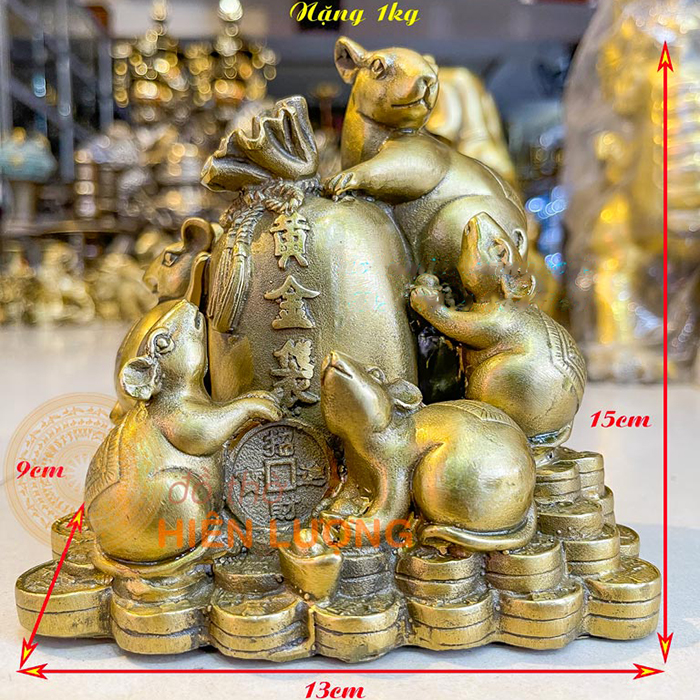 Tượng Chuột Ngũ Phúc Bằng Đồng