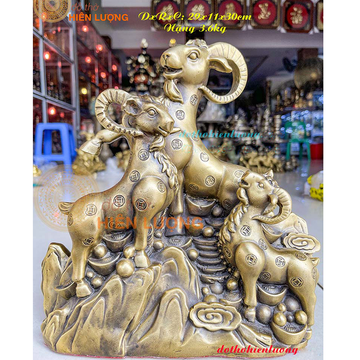 Tượng Tam Dương Bằng Đồng Phong Thủy