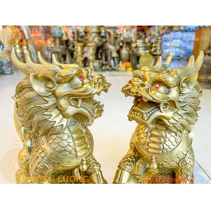 Kỳ Lân Ngồi Bệ Bằng Đồng Cỡ Đại