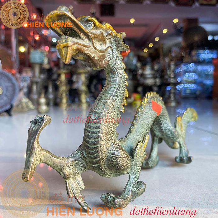 Tượng Rồng Màu Xanh Giả Cổ