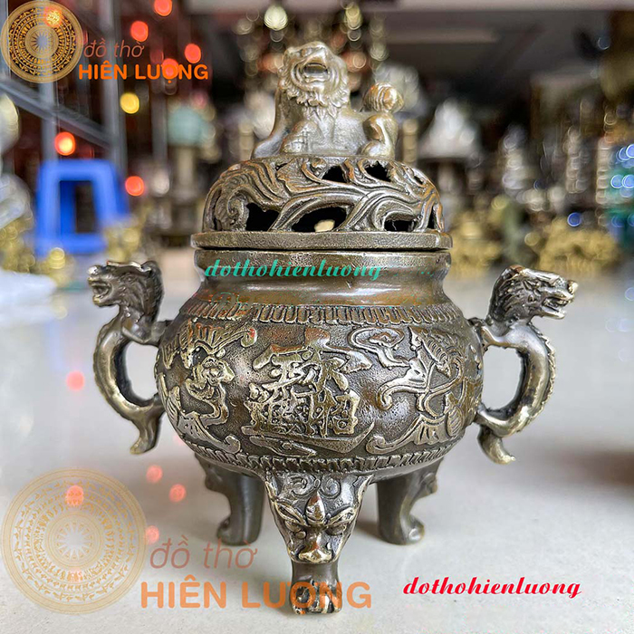 Lư Đốt Trầm Giả Cổ nắp nghê chữ phúc