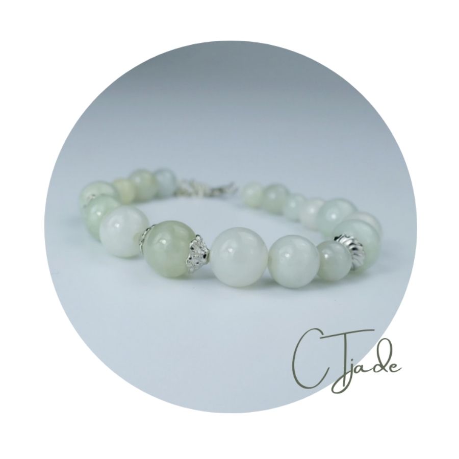 2105142 Trang sức phong thủy hộ mệnh CTjade vòng tay đá Cẩm thạch thiên nhiên