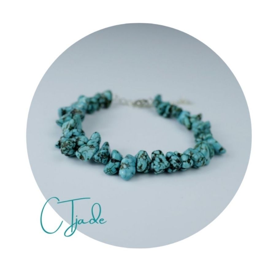 2105210 | Trang sức phong thủy hộ mệnh bình an vòng tay đá Lam ngọc Turquoise CTjade 