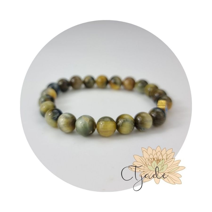 2106024 Trang sức đá phong thủy hộ mệnh vòng tay đá Mắt Hổ Tiger Eye CTjade
