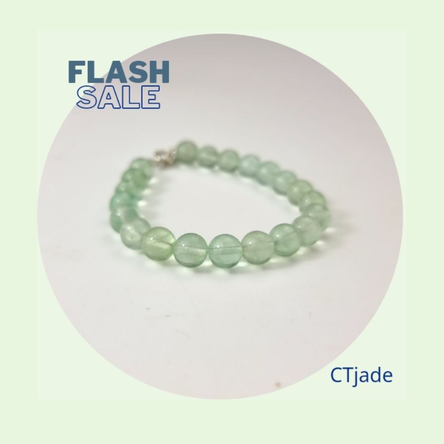 2106016 Trang sức phong thủy hộ mệnh bình an vòng tay đá Fluorite thiên nhiên CTjade