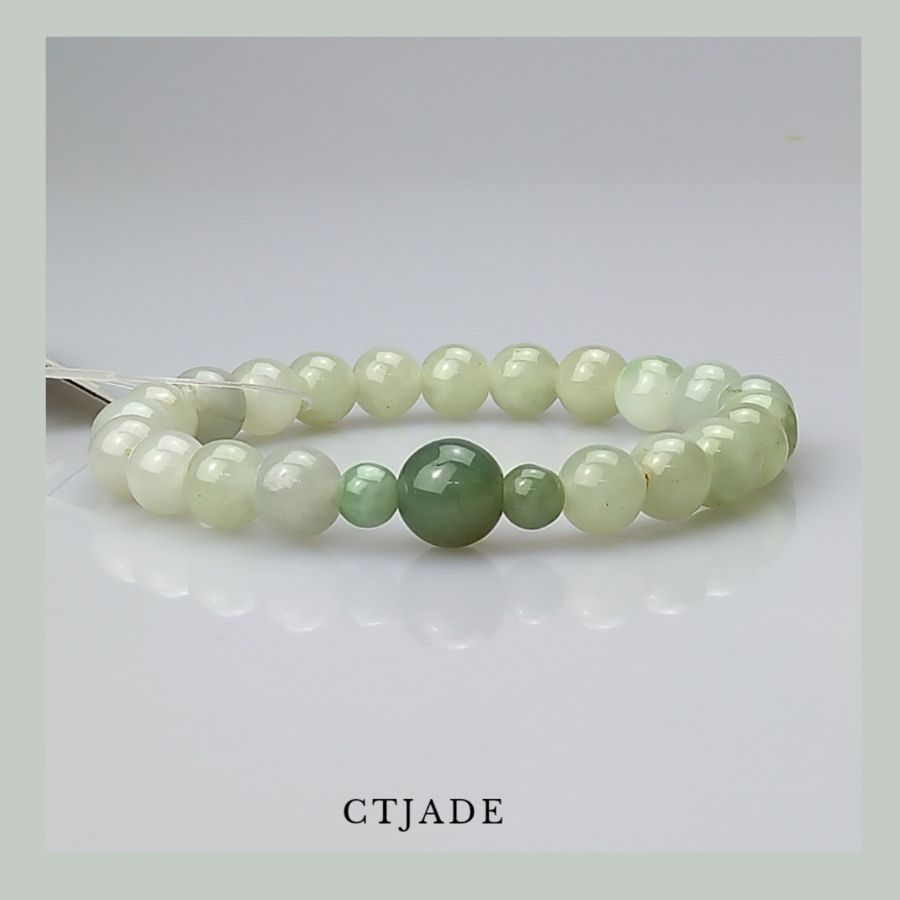 19072921 Trang sức phong thủy hộ mệnh CTjade vòng tay đá Cẩm thạch thiên nhiên