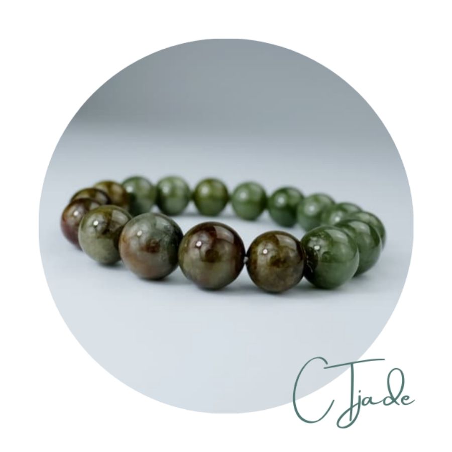 2105103 Trang sức phong thủy hộ mệnh CTjade vòng tay đá Cẩm thạch thiên nhiên