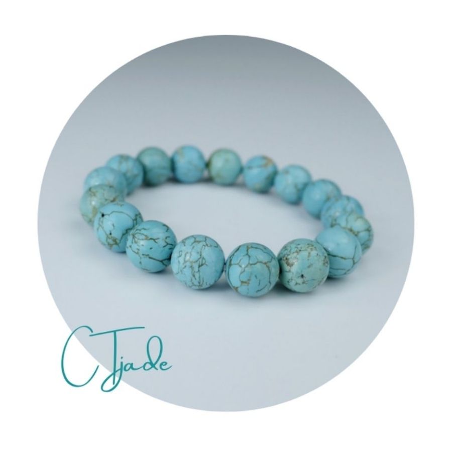 2105215 Trang sức phong thủy hộ mệnh bình an vòng tay đá Lam ngọc Turquoise CTjade 