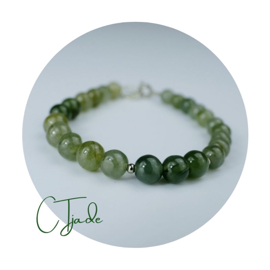 2105218 Trang sức phong thủy hộ mệnh bình an CTjade vòng tay đá Cẩm thạch thiên nhiên