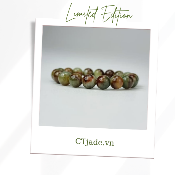 2110127 Trang sức phong thủy hộ mệnh CTjade vòng tay đá Cẩm thạch thiên nhiên