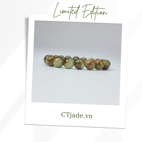 2110127 Trang sức phong thủy hộ mệnh CTjade vòng tay đá Cẩm thạch thiên nhiên