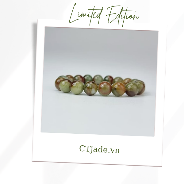 2110127 Trang sức phong thủy hộ mệnh CTjade vòng tay đá Cẩm thạch thiên nhiên