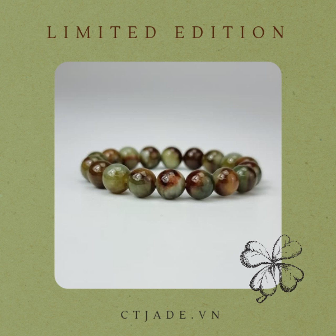 2110127 Trang sức phong thủy hộ mệnh CTjade vòng tay đá Cẩm thạch thiên nhiên