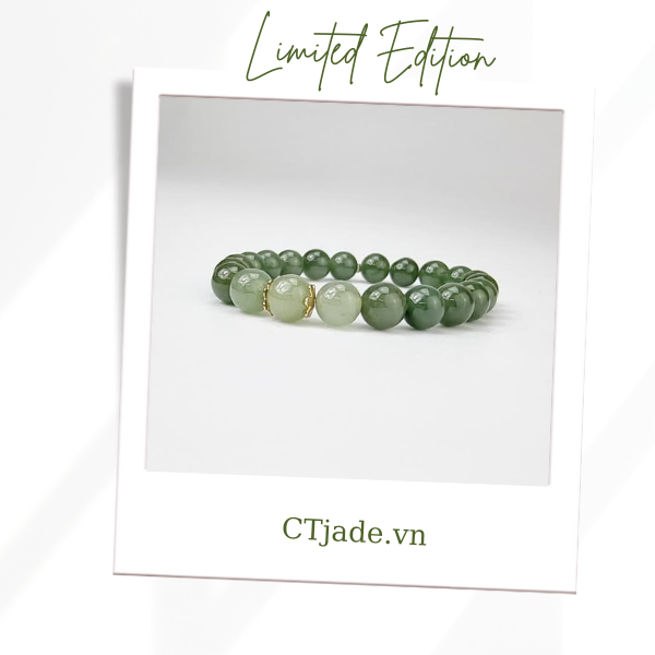 2110136 Trang sức phong thủy hộ mệnh CTjade vòng tay đá Cẩm thạch thiên nhiên