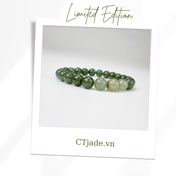 2110136 Trang sức phong thủy hộ mệnh CTjade vòng tay đá Cẩm thạch thiên nhiên