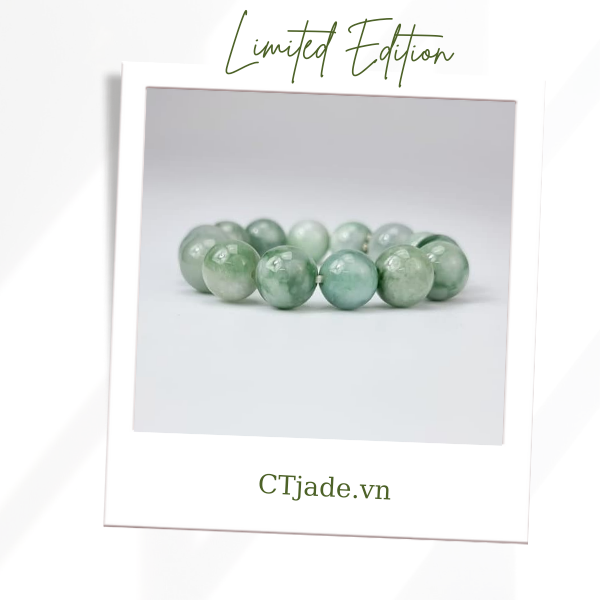 2110128 Trang sức phong thủy hộ mệnh CTjade vòng tay đá Cẩm thạch thiên nhiên