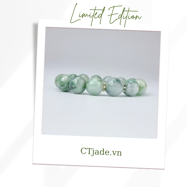 2110128 Trang sức phong thủy hộ mệnh CTjade vòng tay đá Cẩm thạch thiên nhiên