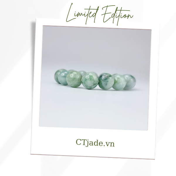 2110128 Trang sức phong thủy hộ mệnh CTjade vòng tay đá Cẩm thạch thiên nhiên