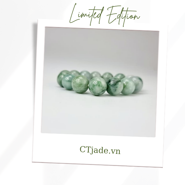 2110128 Trang sức phong thủy hộ mệnh CTjade vòng tay đá Cẩm thạch thiên nhiên