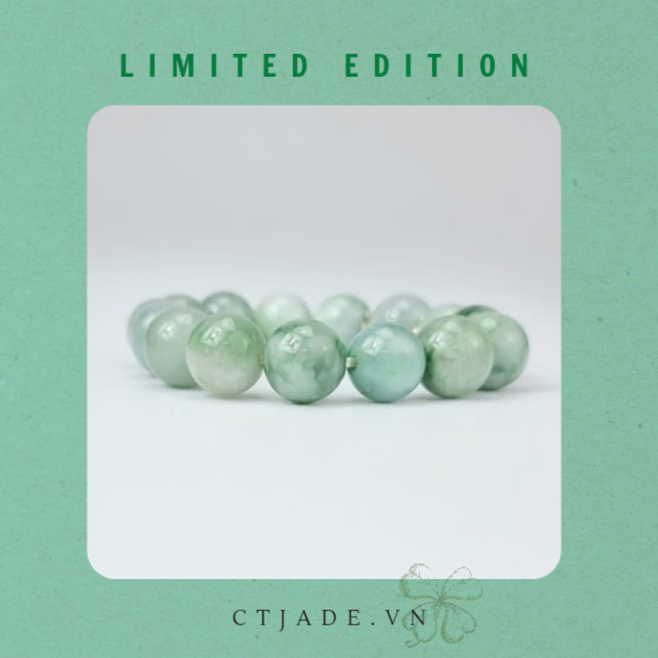 2110128 Trang sức phong thủy hộ mệnh CTjade vòng tay đá Cẩm thạch thiên nhiên