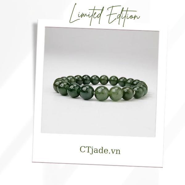 2110138 Trang sức phong thủy hộ mệnh CTjade vòng tay đá Cẩm thạch thiên nhiên