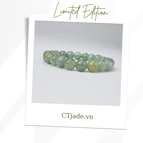 2110137 Trang sức phong thủy hộ mệnh CTjade vòng tay đá Cẩm thạch thiên nhiên