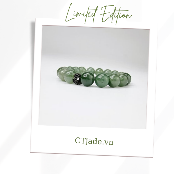 2110131 Trang sức phong thủy hộ mệnh CTjade vòng tay đá Cẩm thạch thiên nhiên