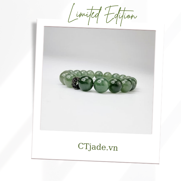 2110131 Trang sức phong thủy hộ mệnh CTjade vòng tay đá Cẩm thạch thiên nhiên