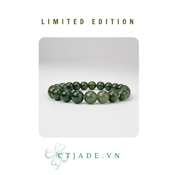 2110138 Trang sức phong thủy hộ mệnh CTjade vòng tay đá Cẩm thạch thiên nhiên