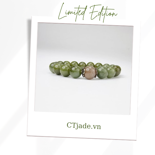2110135 Trang sức phong thủy hộ mệnh CTjade vòng tay đá Cẩm thạch thiên nhiên