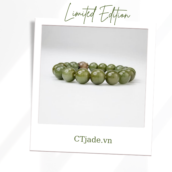 2110135 Trang sức phong thủy hộ mệnh CTjade vòng tay đá Cẩm thạch thiên nhiên