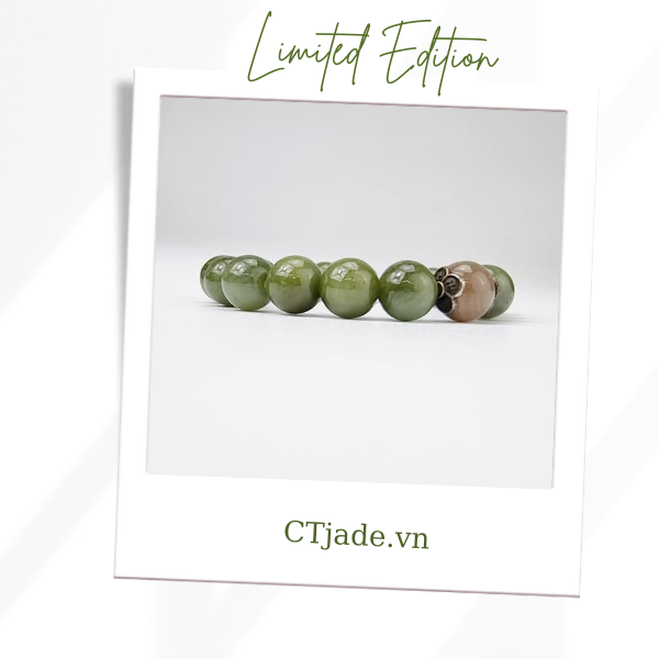 2110135 Trang sức phong thủy hộ mệnh CTjade vòng tay đá Cẩm thạch thiên nhiên