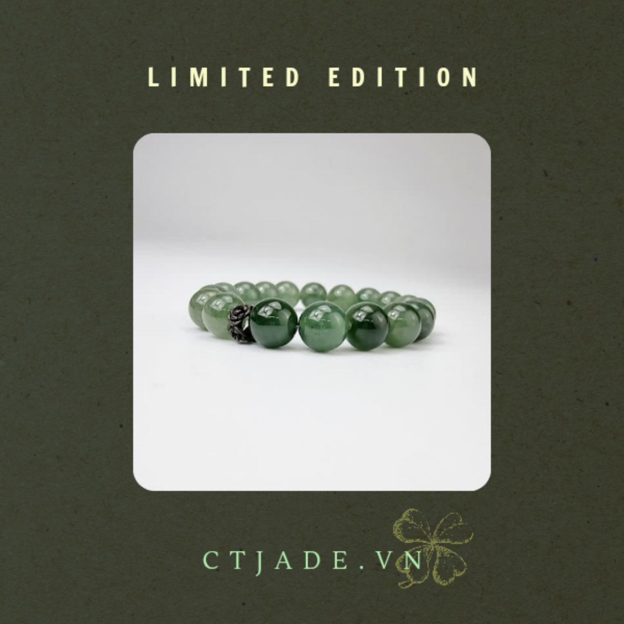 2110131 Trang sức phong thủy hộ mệnh CTjade vòng tay đá Cẩm thạch thiên nhiên