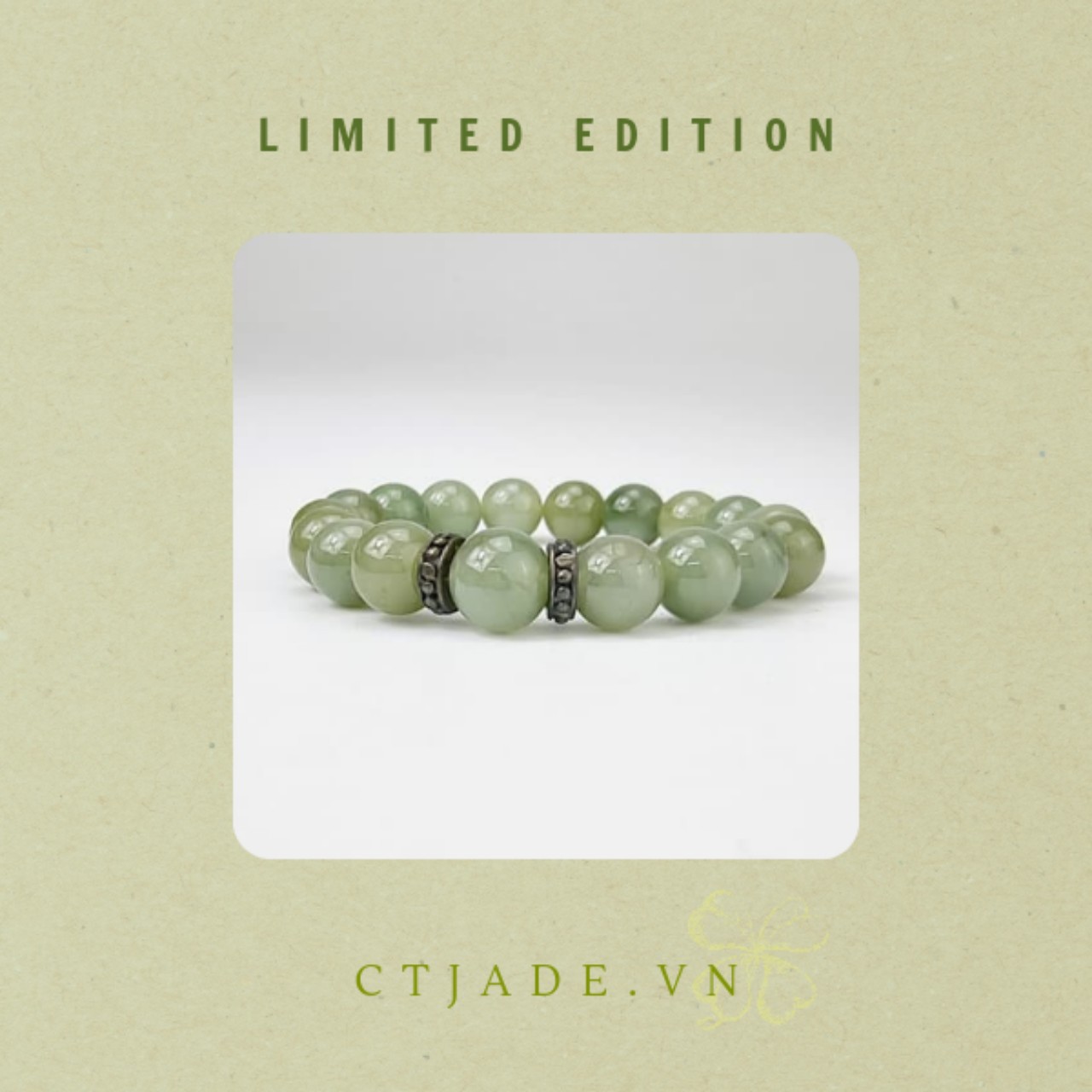2110133 Trang sức phong thủy hộ mệnh CTjade vòng tay đá Cẩm thạch thiên nhiên