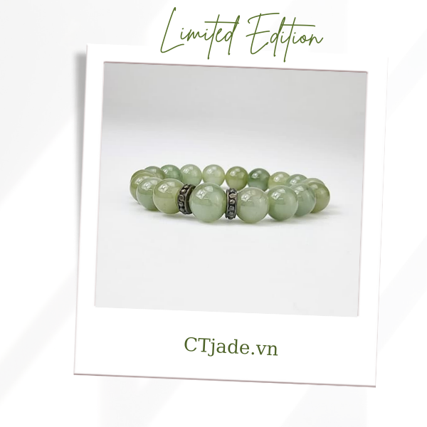 2110133 Trang sức phong thủy hộ mệnh CTjade vòng tay đá Cẩm thạch thiên nhiên