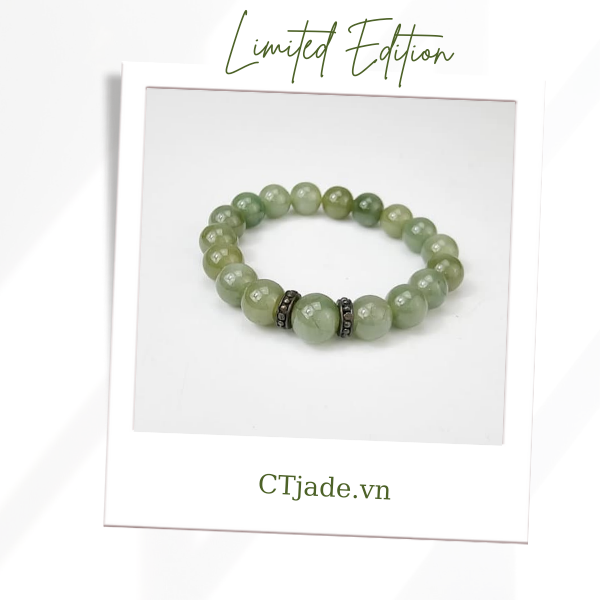 2110133 Trang sức phong thủy hộ mệnh CTjade vòng tay đá Cẩm thạch thiên nhiên