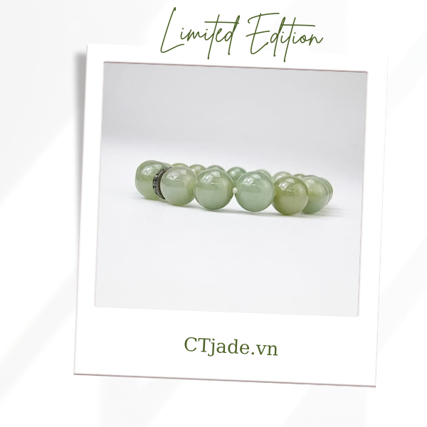 2110133 Trang sức phong thủy hộ mệnh CTjade vòng tay đá Cẩm thạch thiên nhiên