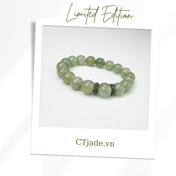 2110133 Trang sức phong thủy hộ mệnh CTjade vòng tay đá Cẩm thạch thiên nhiên